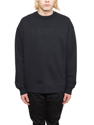 ALEXANDER WANG Mens Oversize Black Cotton Sweatshirt with Relief Print