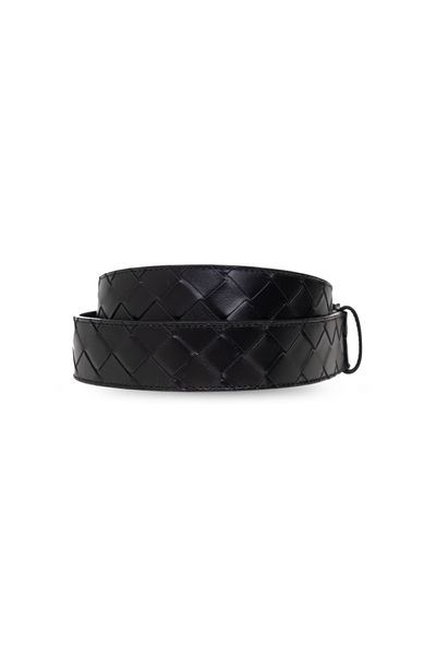 Stylish Black Intrecciato Belt from the SS24 Collection