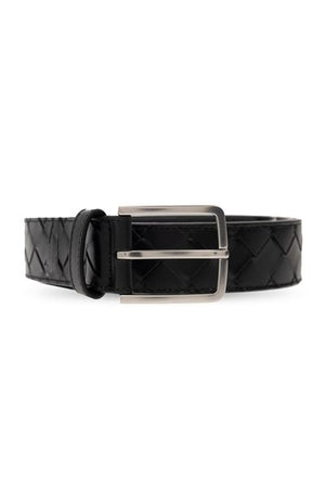 Stylish Black Intrecciato Belt from the SS24 Collection