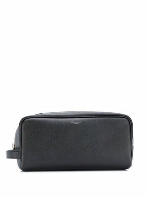 SAINT LAURENT Embossed Leather Beauty Case - Black (SS24)