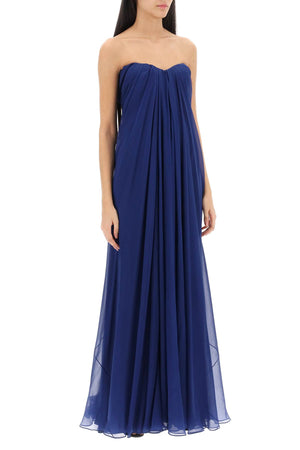 ALEXANDER MCQUEEN Strapless Silk Dress