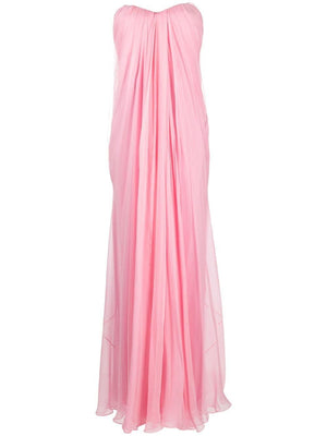 ALEXANDER MCQUEEN Strapless Silk Dress