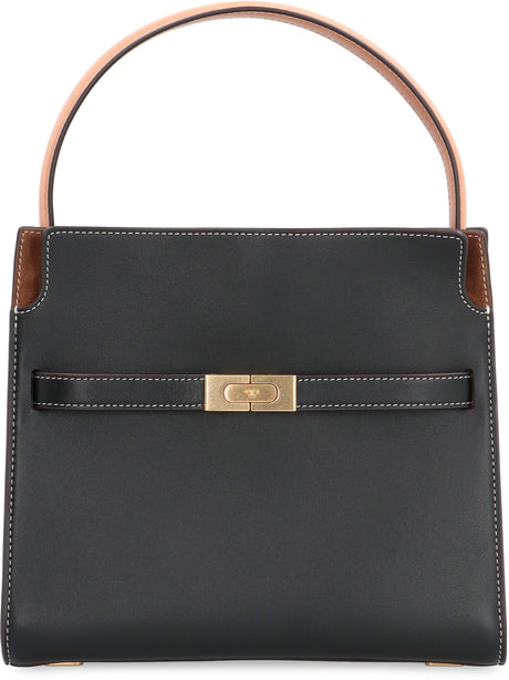 Refined Leather Handbag with Statement Details