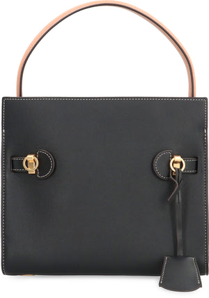 Refined Leather Handbag with Statement Details