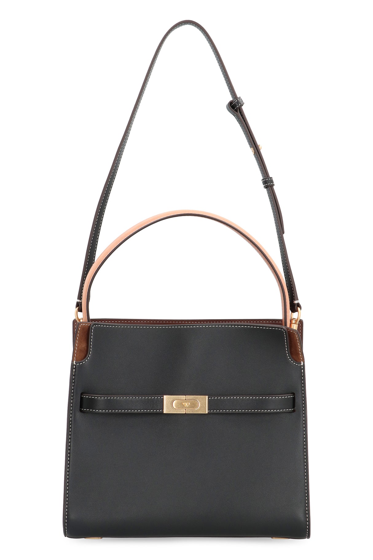 Refined Leather Handbag with Statement Details