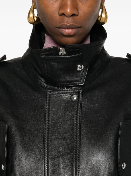 KHAITE Sleek Lambskin Leather Mini Jacket