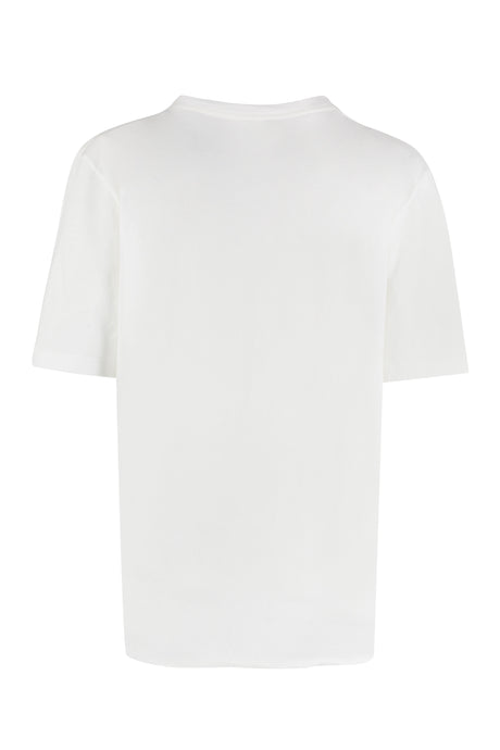 SAINT LAURENT White Heart Logo Print T-Shirt for Women