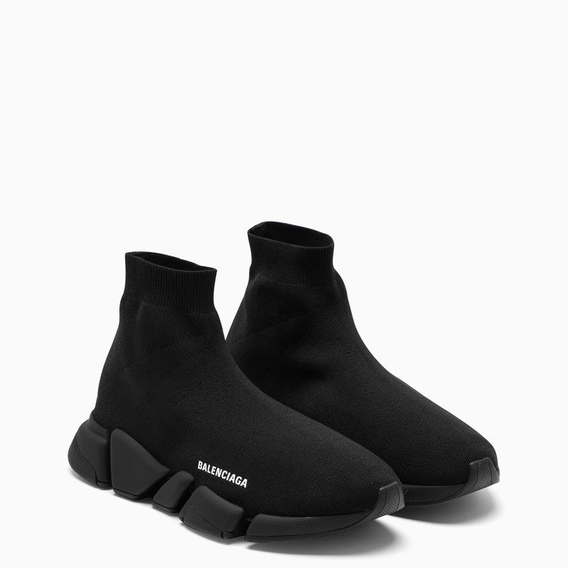 حذاء سنيكرز رجالي أسود محبوك ثلاثي الأبعاد