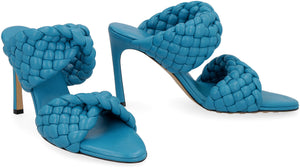 Blue Lamb Flat Sandals for Women with Stiletto Heels and Rubber Studs