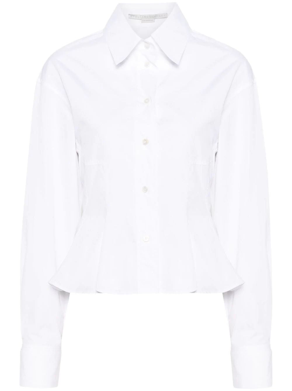 STELLA MCCARTNEY White Ruffled Cotton Poplin Shirt for Women