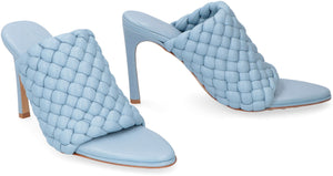 BOTTEGA VENETA Blue Almond Toe Stiletto Heel Sandals for Women