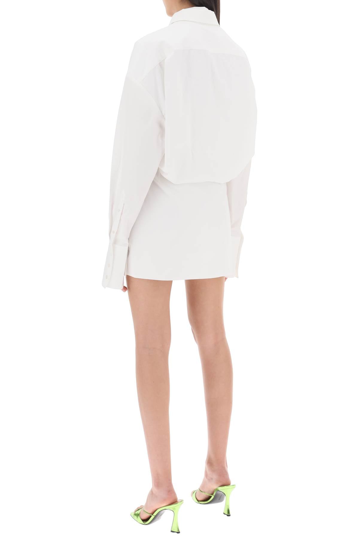 Pure Cotton Poplin Layered Mini Dress with Classic Details