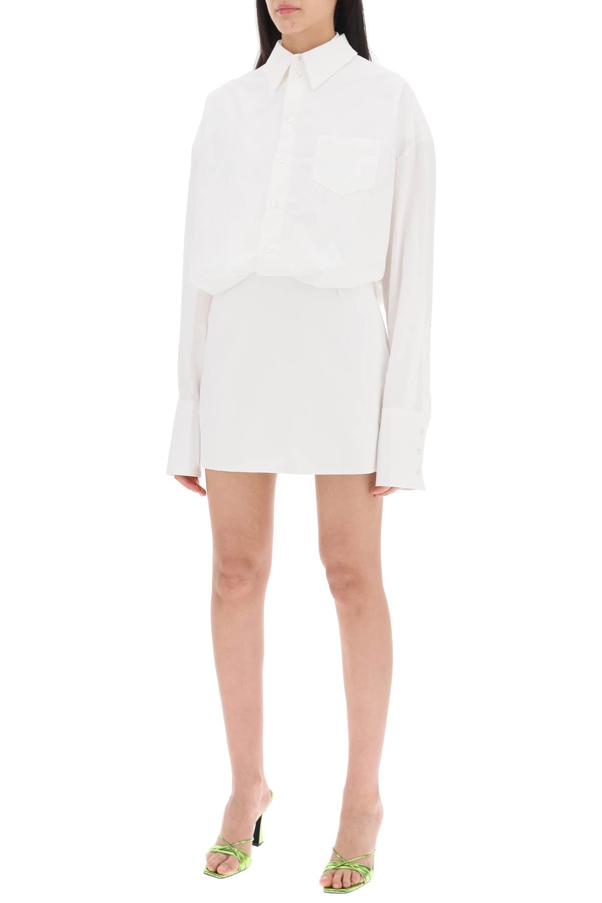 Pure Cotton Poplin Layered Mini Dress with Classic Details