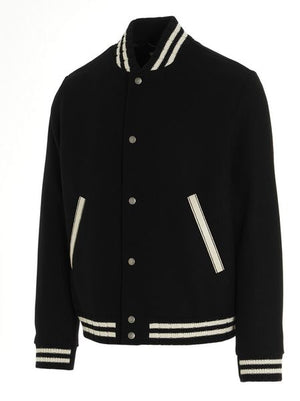 SAINT LAURENT Varsity Jacket: Lightweight Canvas with High Contrast Details