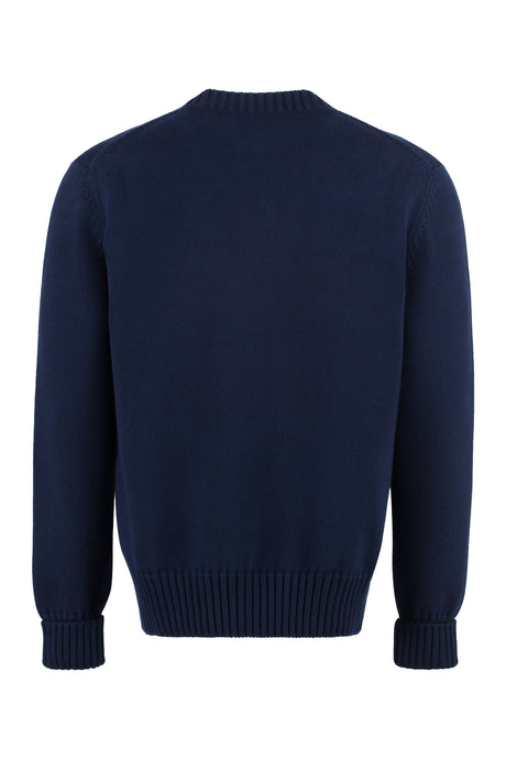 ALEXANDER MCQUEEN Blue Long Sleeve Crew-Neck Sweater for Men in SS23 Collection