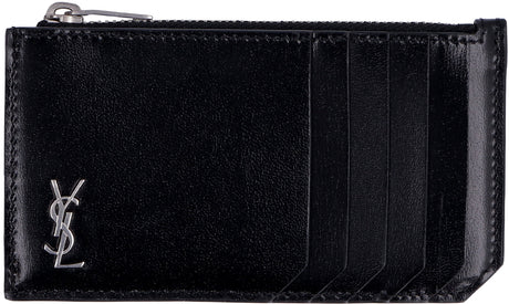 SAINT LAURENT Tiny Cassandre Logo Plaque Purse for Men - FW23 Collection