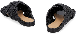 BOTTEGA VENETA Black Leather Flat Sandals for Women - FW20 Collection