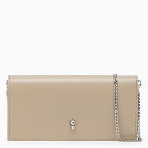 ALEXANDER MCQUEEN Camel Beige Chain Wallet in Leather with Detachable Strap