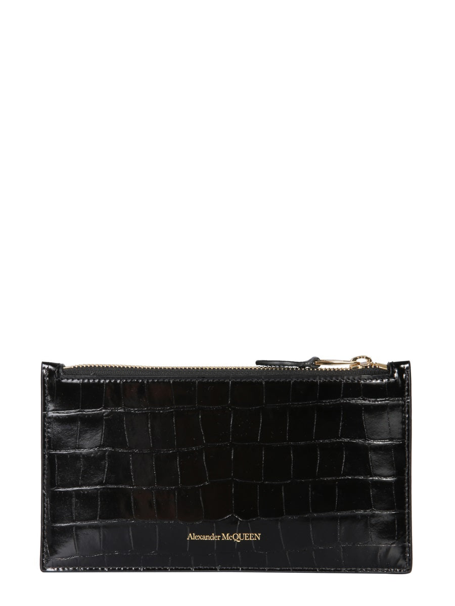 ALEXANDER MCQUEEN Mini Zippered Wallet with Card Slots