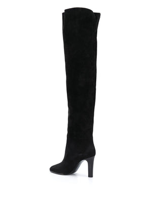 SAINT LAURENT Elegant Black Women's Leather Boots for Any Occasion