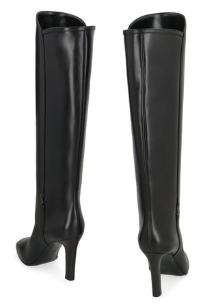 SAINT LAURENT Sleek Black Leather Boots for Women