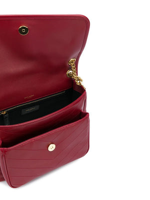 SAINT LAURENT Red Calfskin Shoulder Handbag for Women