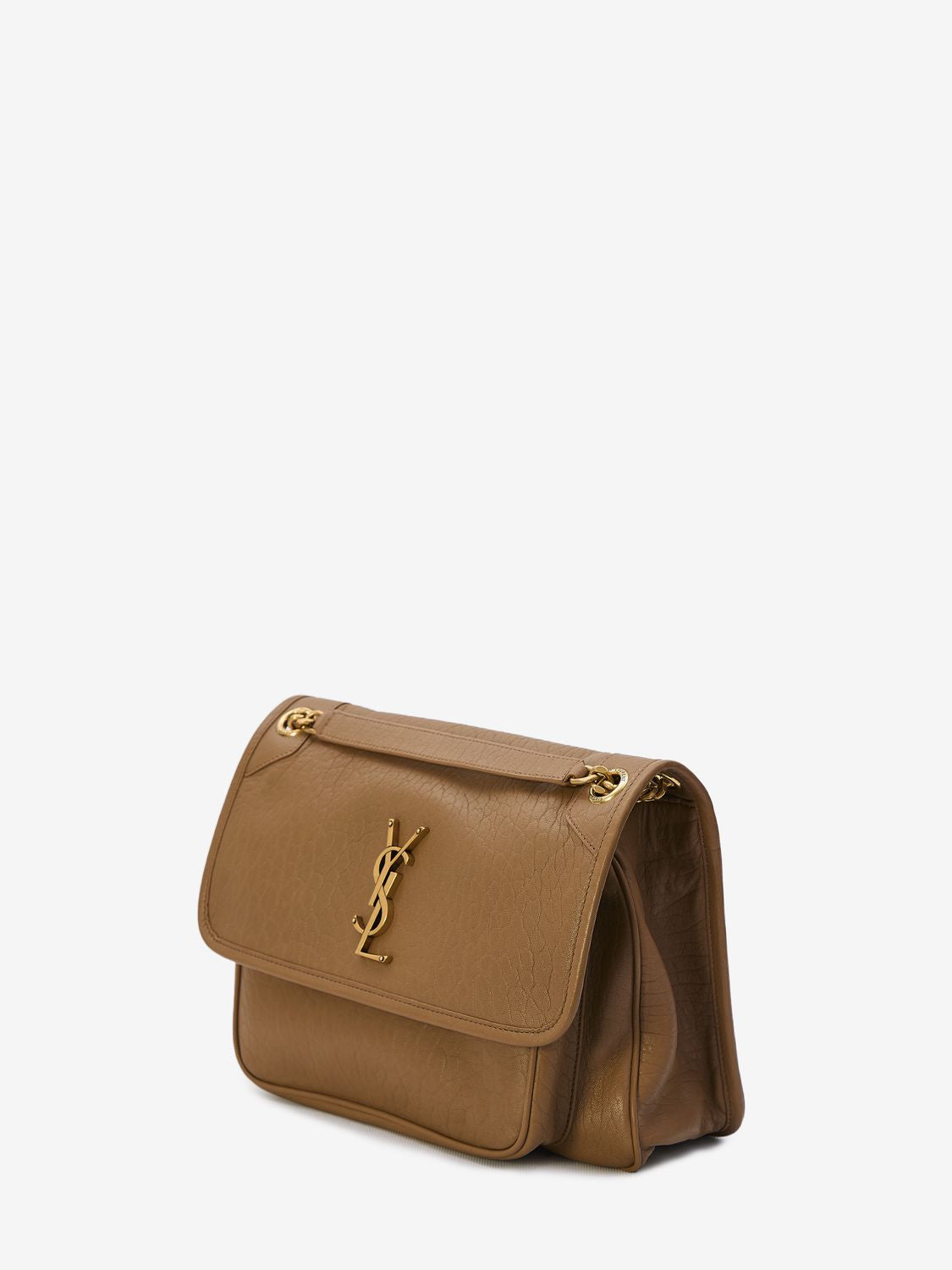 SAINT LAURENT Medium Handbag with Gold-Tone Details - 28x20x8.5 cm