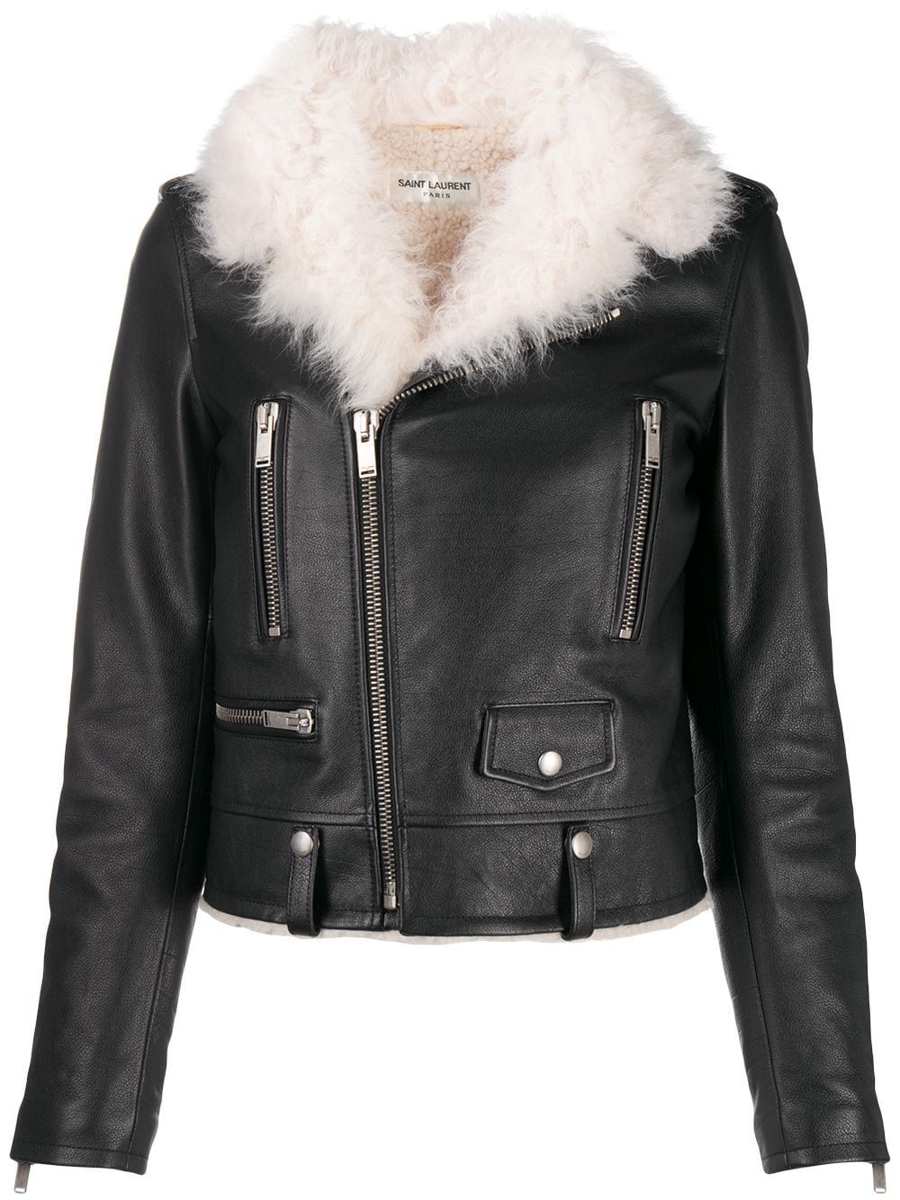 SAINT LAURENT Luxurious Double-Layer Motorcycle Jacket