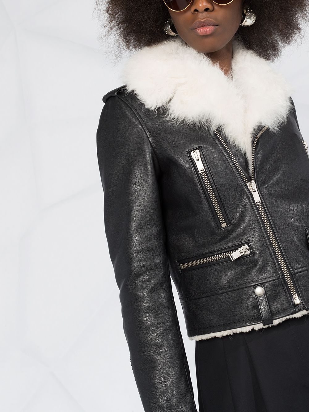 SAINT LAURENT Luxurious Double-Layer Motorcycle Jacket