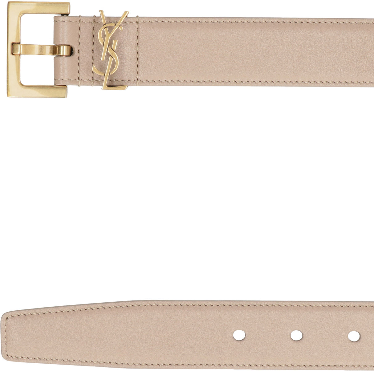 SAINT LAURENT Monogram Leather Belt - 3cm Width