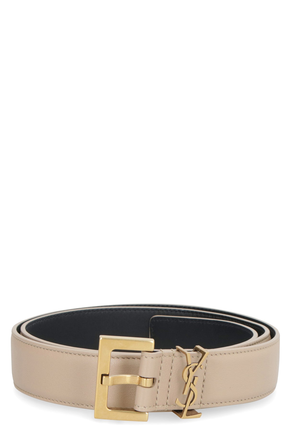 Stylish Leather Belt in Nero for Trendy Women