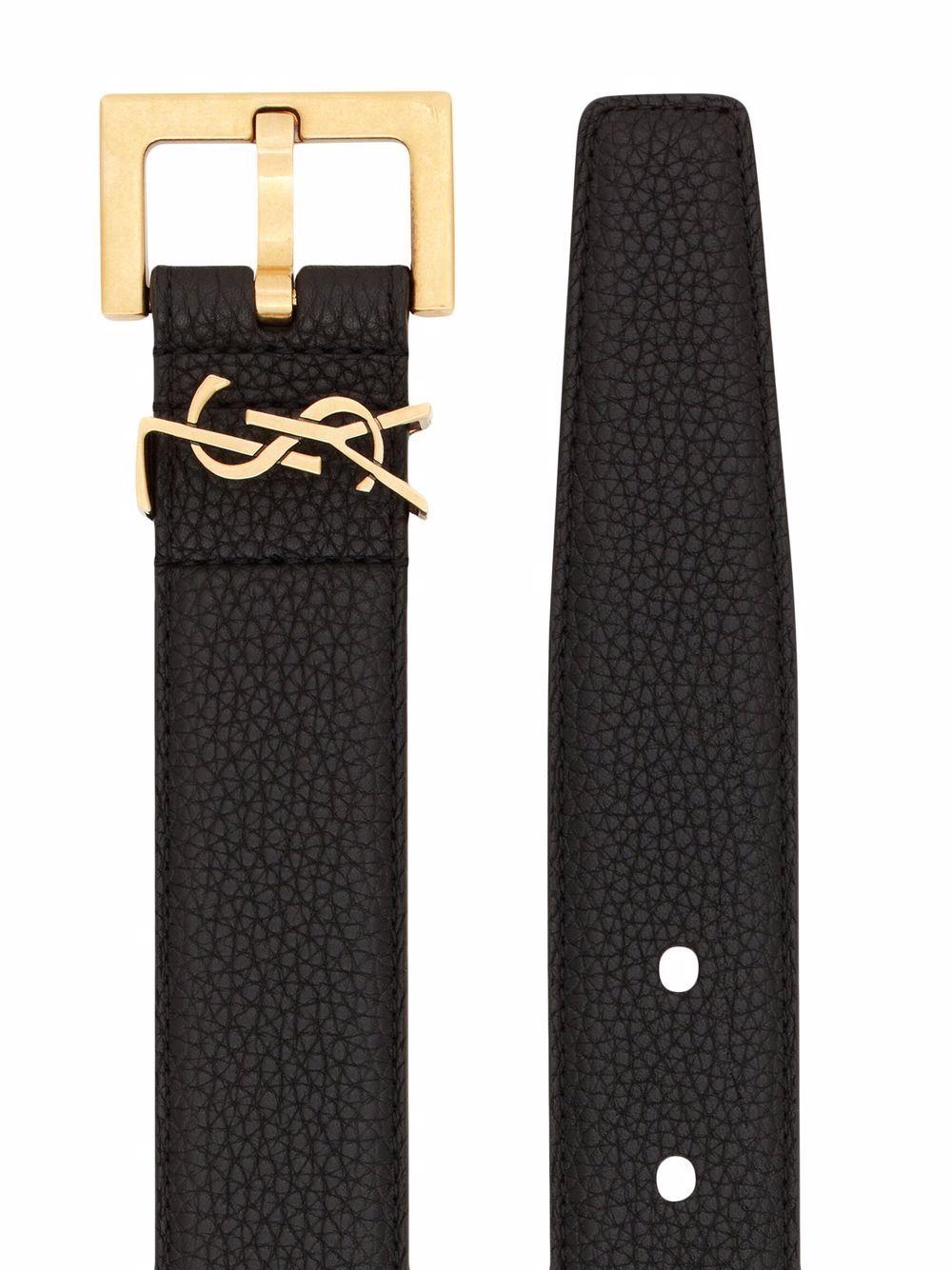 SAINT LAURENT Cassandre Logo Plaque Mini Belt