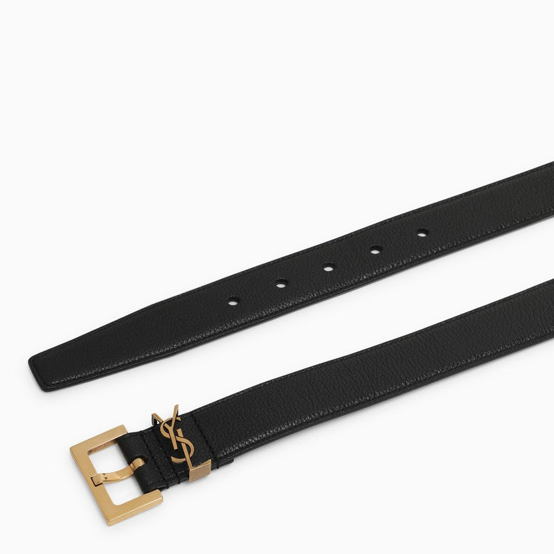 SAINT LAURENT Classic and Luxurious Men's Leather Belt for SS24