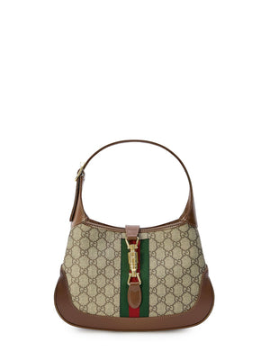 Beige and Ebony GG Supreme Fabric Shoulder Handbag for Women