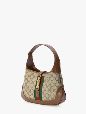 Beige and Ebony GG Supreme Fabric Shoulder Handbag for Women