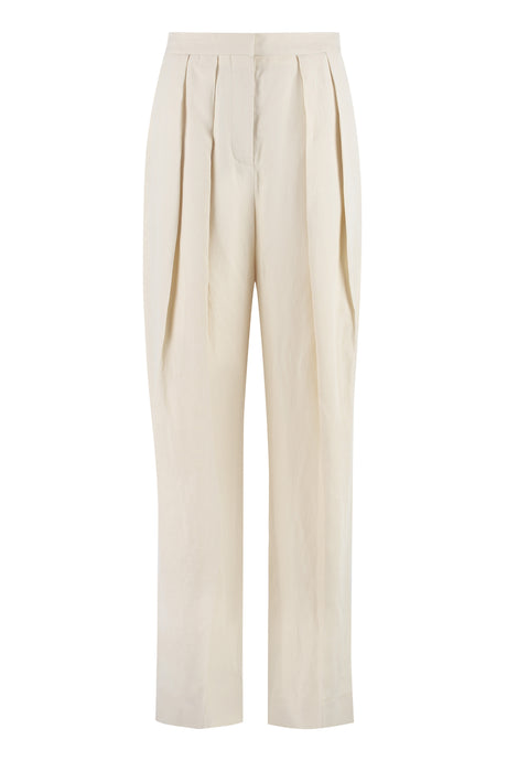 STELLA MCCARTNEY White Stretch Viscose Trousers for Women