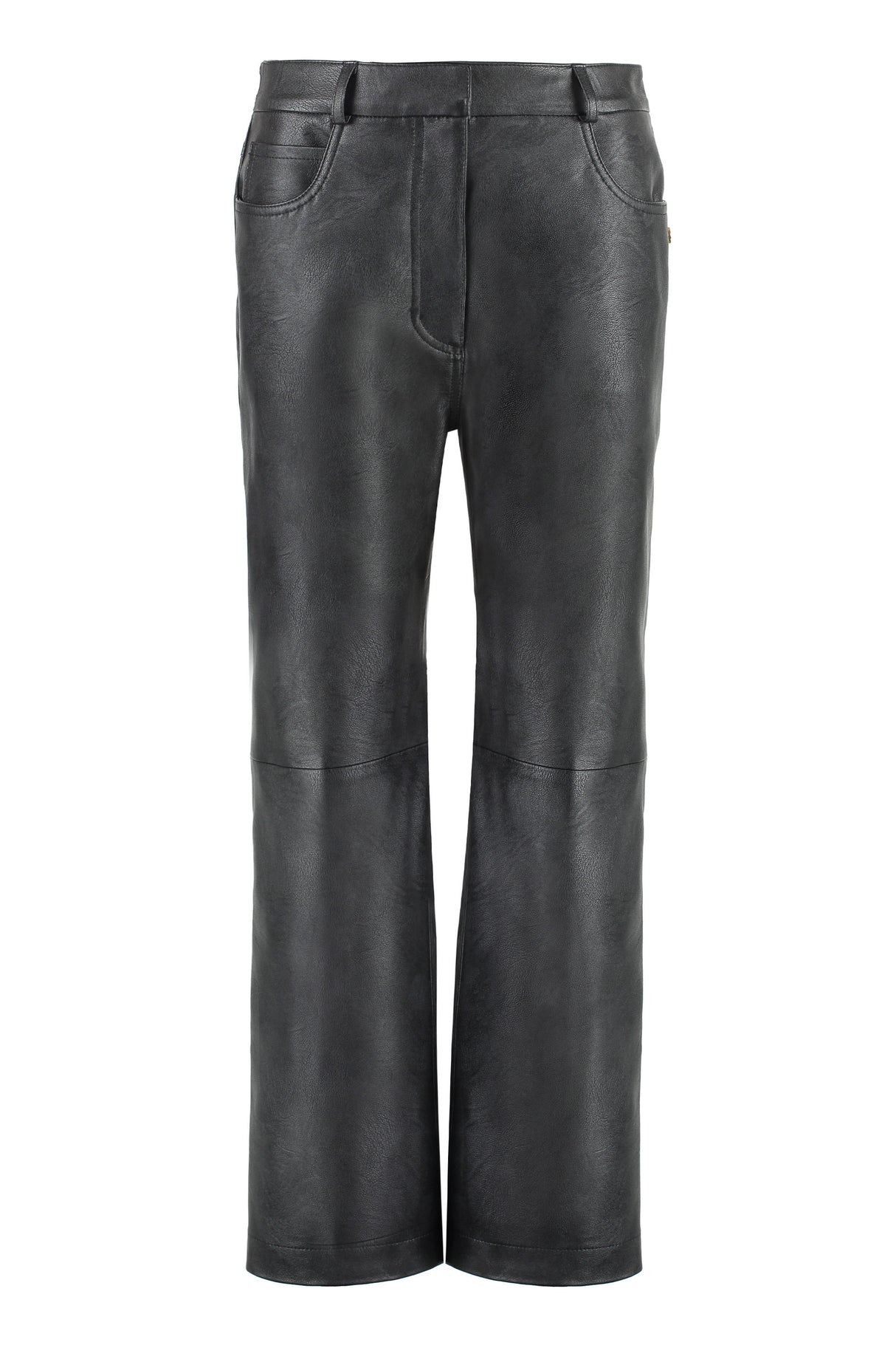 Black Faux Leather Trousers for Women