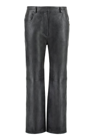 Black Faux Leather Trousers for Women