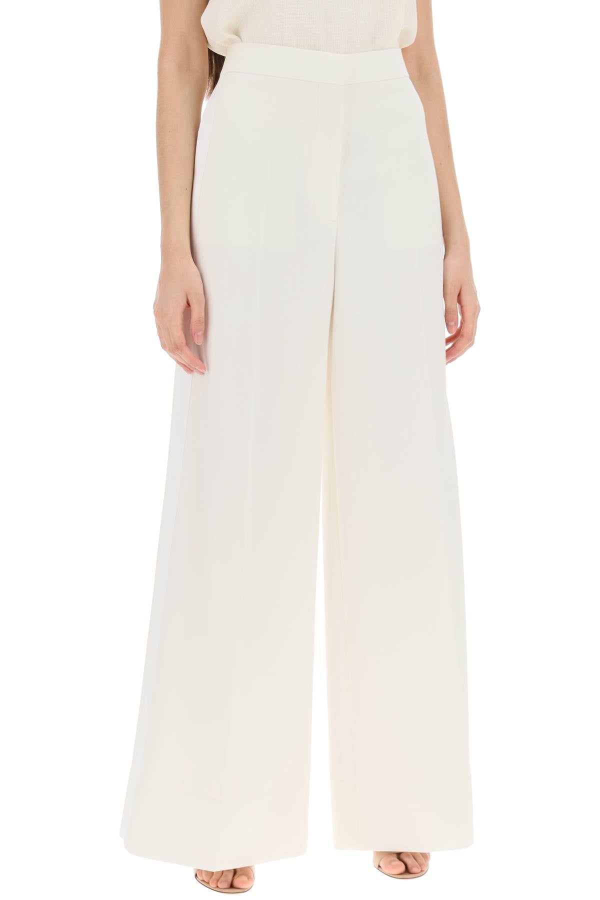 STELLA MCCARTNEY Elegant Ivory Wool Trousers with Cotton Lining