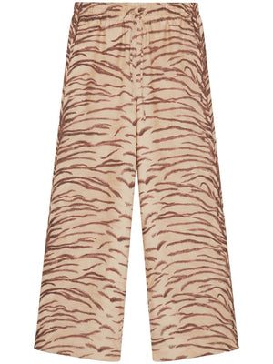 STELLA MCCARTNEY Organic Silk Tiger Print Trousers