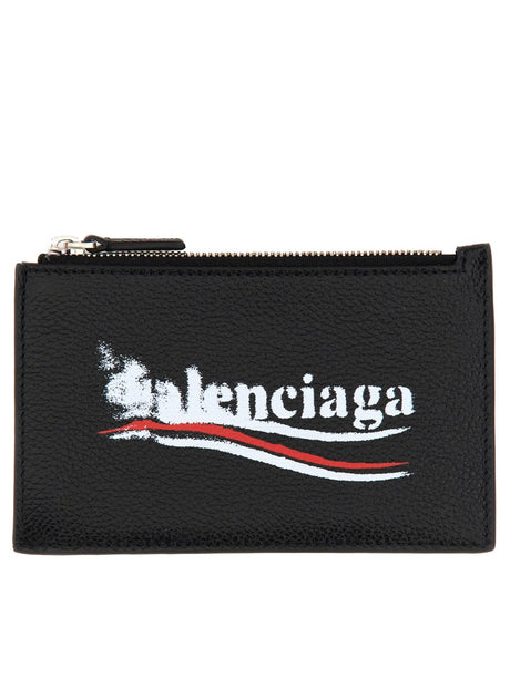 BALENCIAGA Mini Leather Coin Purse and Card Holder