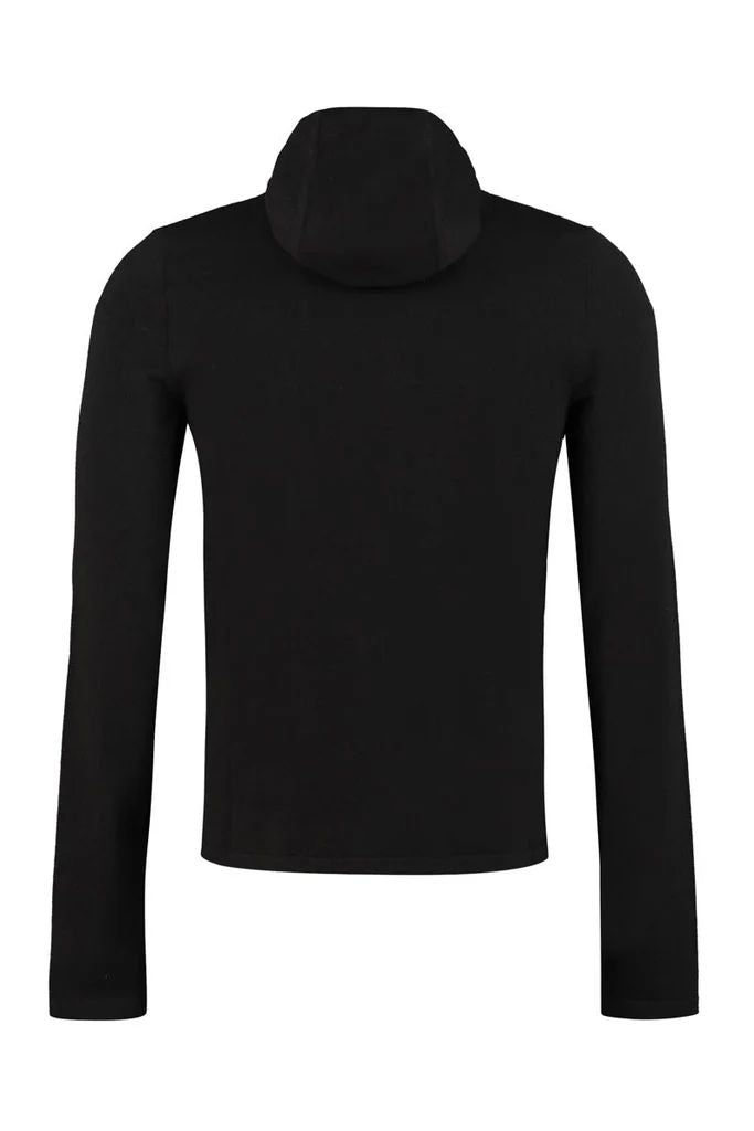 BOTTEGA VENETA Men's Black Cashmere Sweater with Thumbhole Cuffs