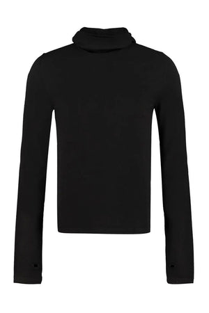 BOTTEGA VENETA Men's Black Cashmere Sweater with Thumbhole Cuffs