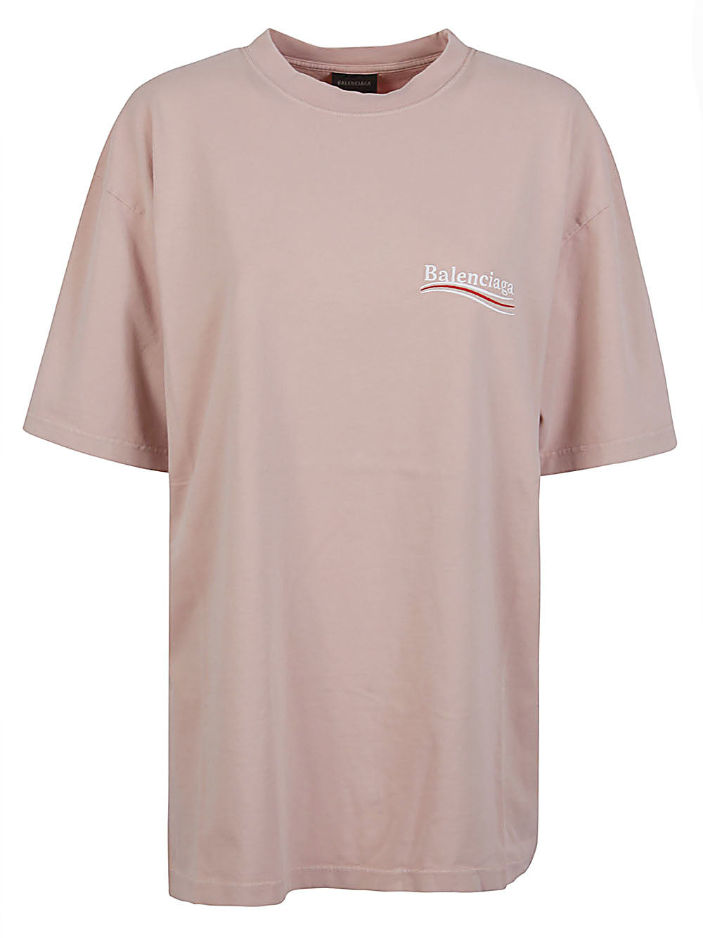 BALENCIAGA Pink Political Campaign T-Shirt for Women - SS24 Collection