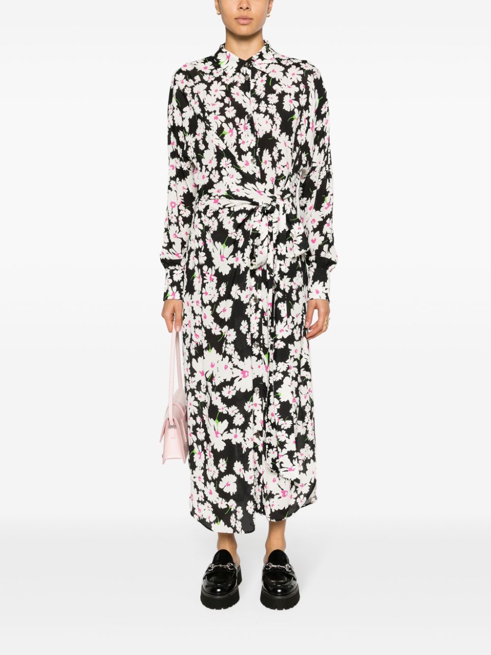 MSGM Black Midi Dress for Women, SS24 Collection