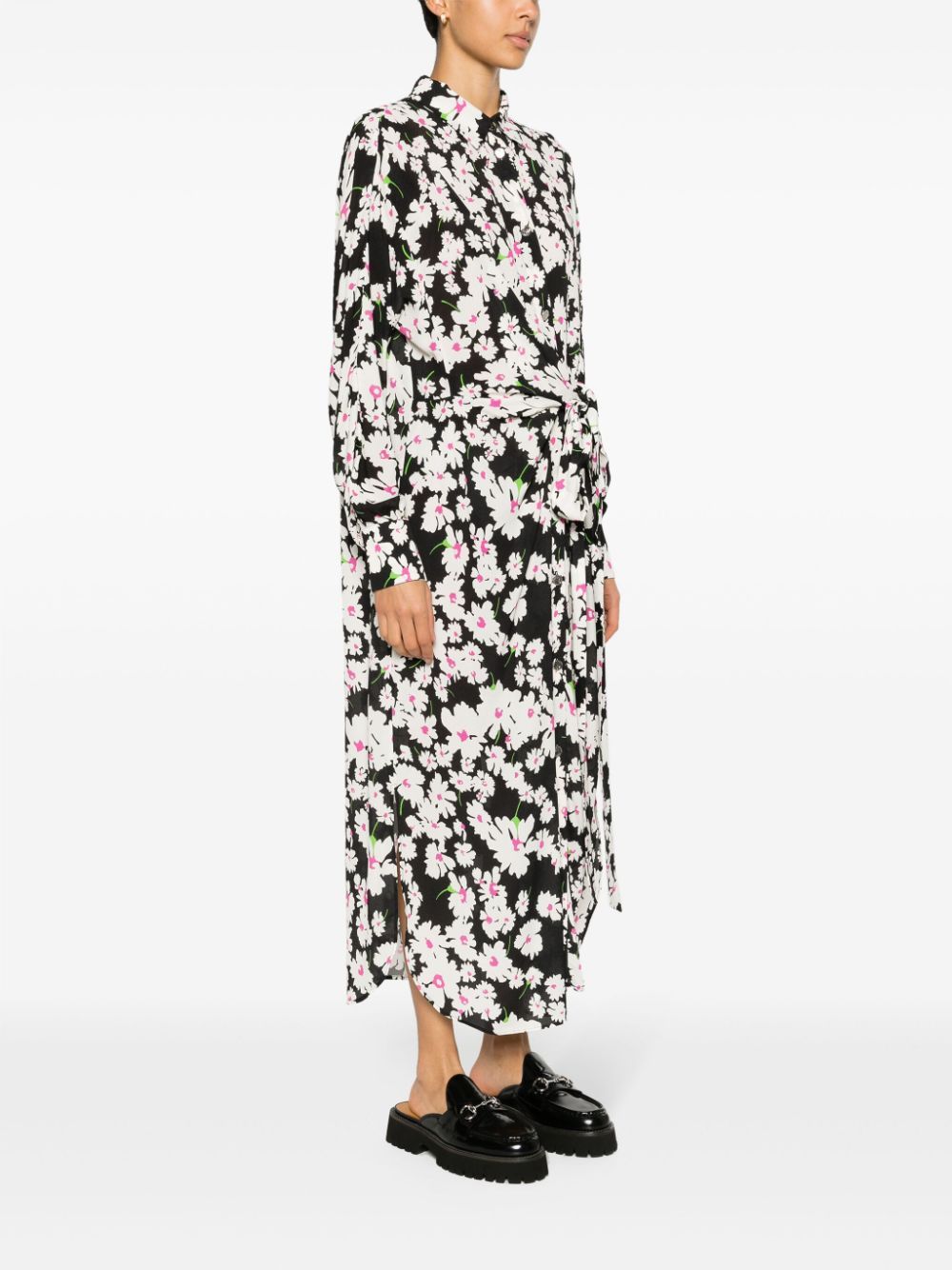 MSGM Black Midi Dress for Women, SS24 Collection