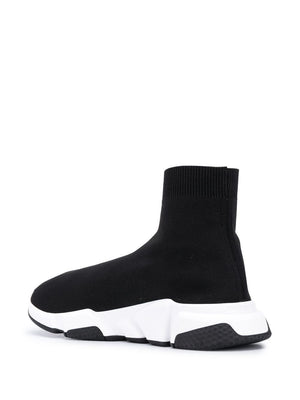 Modern and Sleek Men's Black Knit Sneakers for SS24