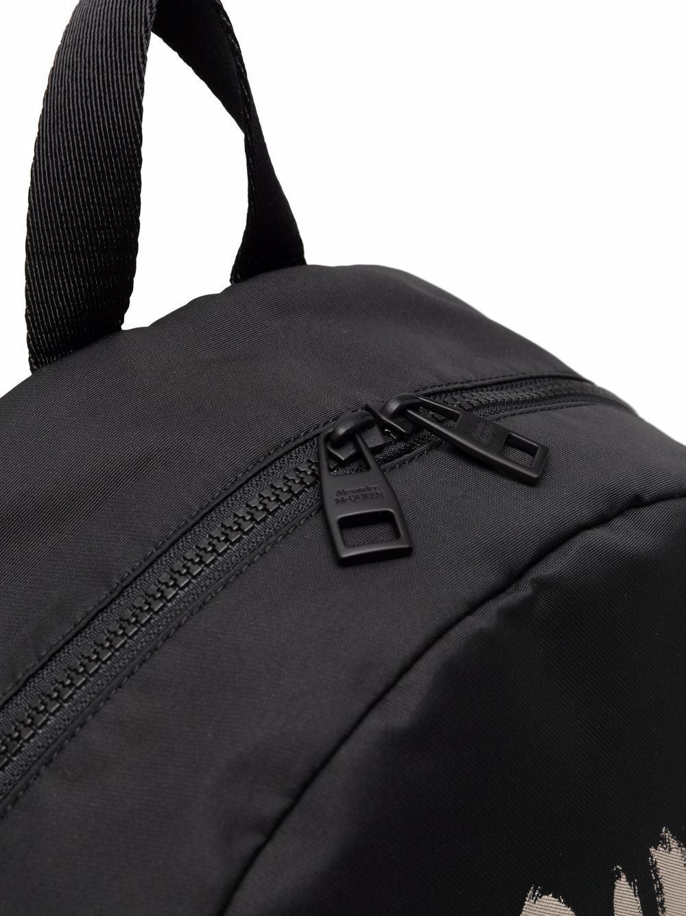 Black Cotton Logoed Backpack for Men in SS24