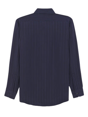 SAINT LAURENT Luxurious Striped Silk Shirt for Men