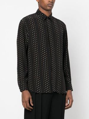 SAINT LAURENT Desert Multico Classic Silk Shirt for Men - 2024 FW Collection